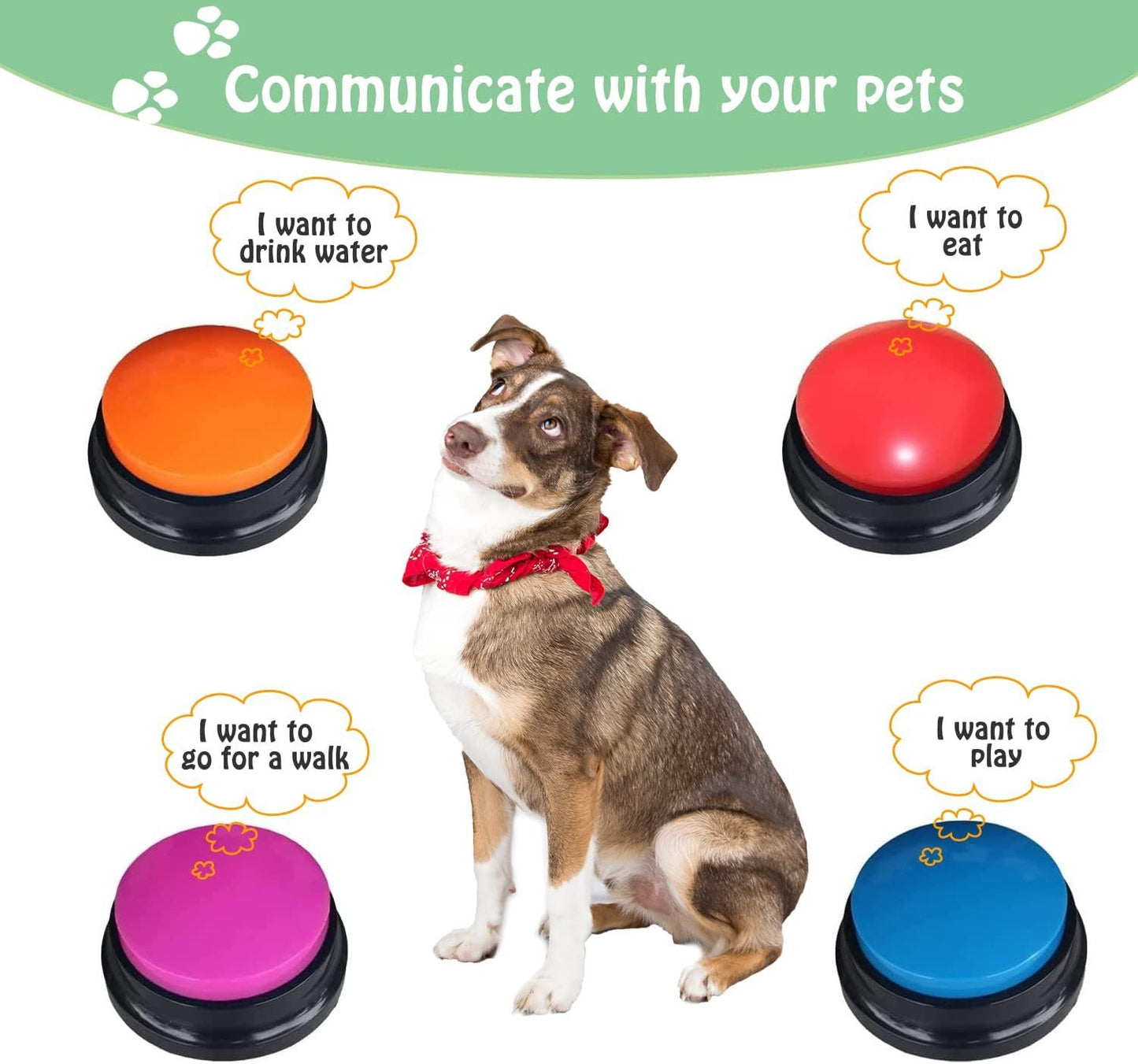 Pet Training Buzzer with Voice Recording Clicker