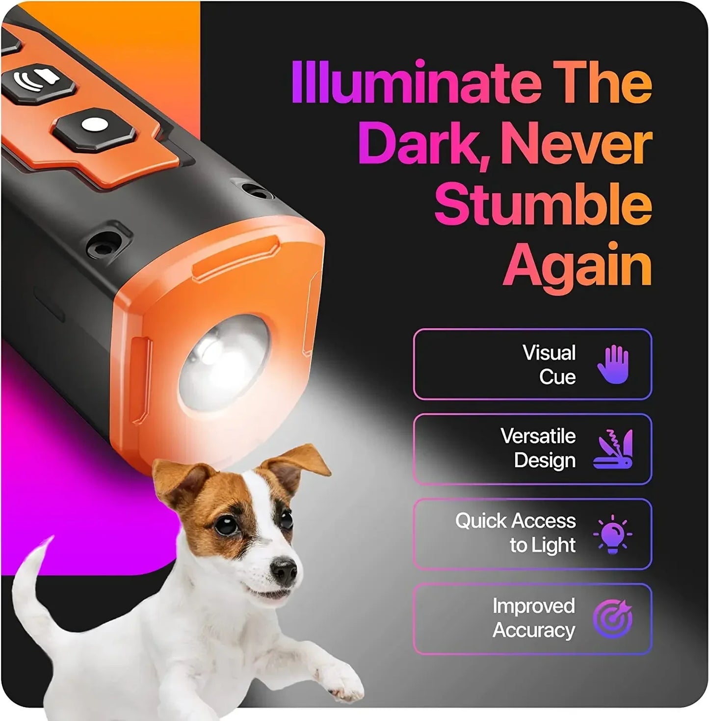 Dog Repeller Ultrasonic Dog Training Device with in-built flashlight